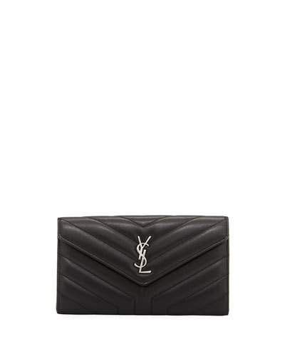 saint laurent loulou monogram ysl continental v-flap wallet|Saint Laurent Loulou Monogram YSL Continental V.